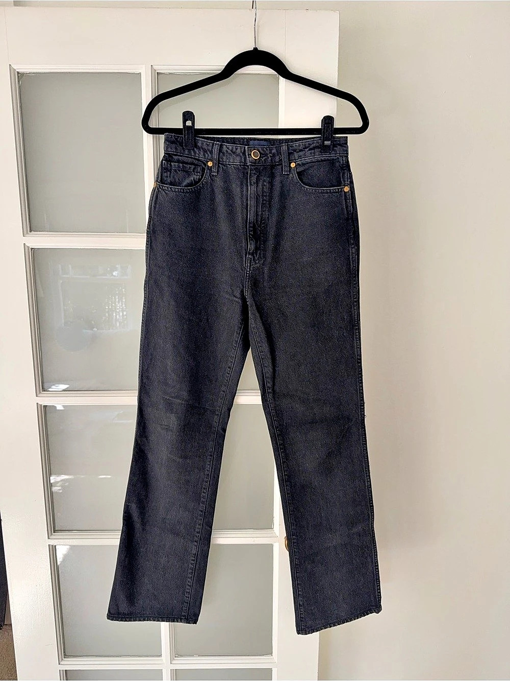KHAITE High-Rise Straight Leg Jeans